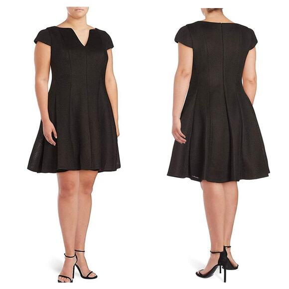 Julia Jordan Honeycomb Knit Fit and Flare Dress 18W - Picture 1 of 6